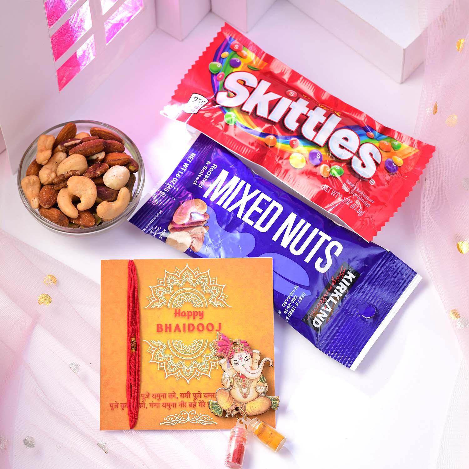 Bhai Dooj Skittles & Mixed Nuts Box