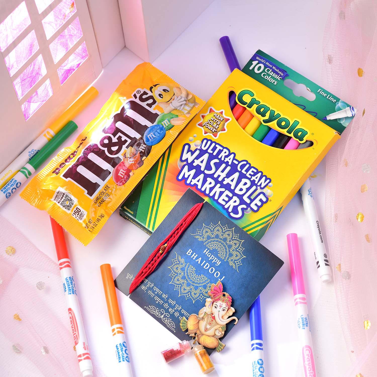 Bhai Dooj M&M's & Markers Kids Gift
