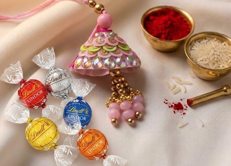 Premium pink Lumba Rakhi for Bhabhi with Elegant Hanging Design