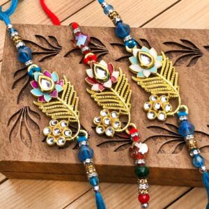 Designer Rakhi for brother with premium thread and decorative beads