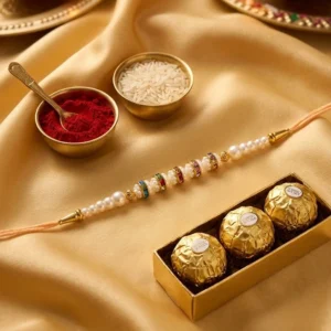Beads Rakhi with Ferrero Box