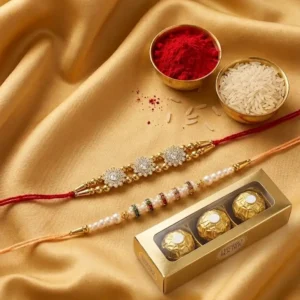 Brother Rakhi Combo – Set of 2 with Ferrero Rocher Chocolates