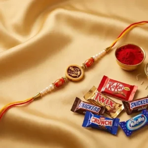 Divine Ganesh Rakhi Combo with 5 Chocolates