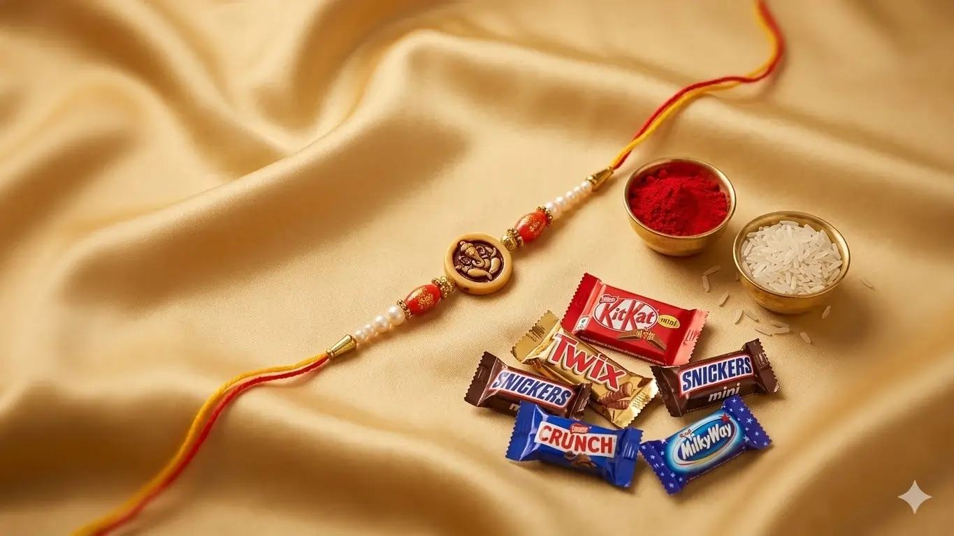 Divine Ganesh Rakhi Combo with 5 Chocolates