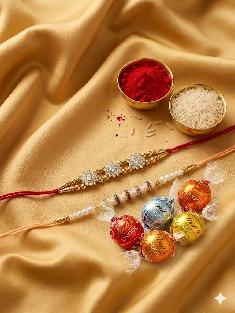 MenRakhi Set of 2 with Chocolates Combo Pack