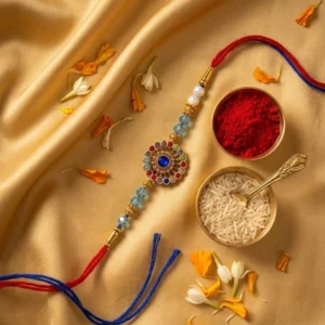 Multi Stone Rakhi – Stylish Single Rakhi for Raksha Bandhan
