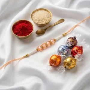 Pearl Rakhi with Lindor Truffle