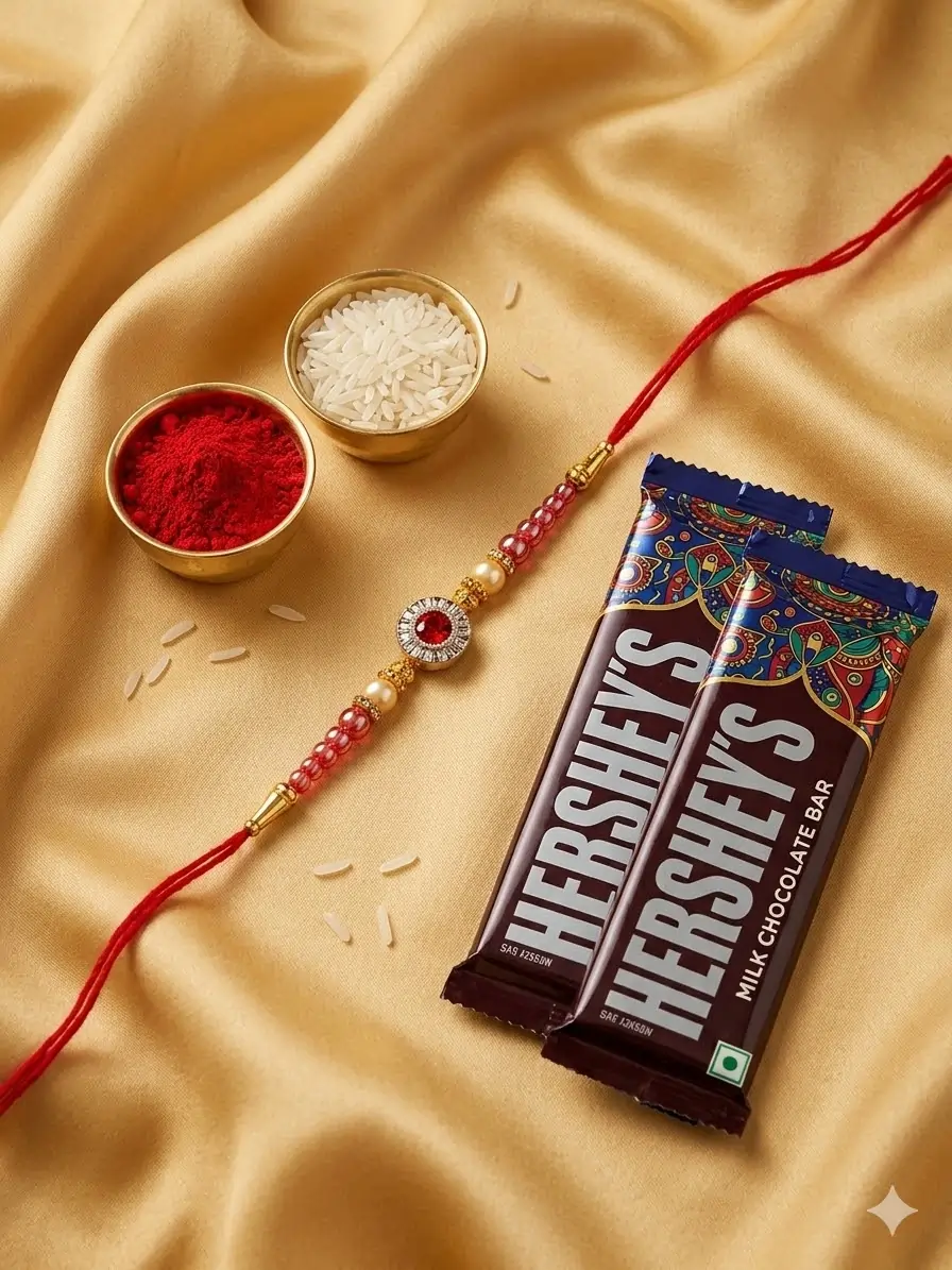 Red Rakhi Combo with HERSHEY’S Chocolates