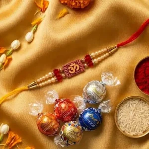 om rakhi with lindor truffle